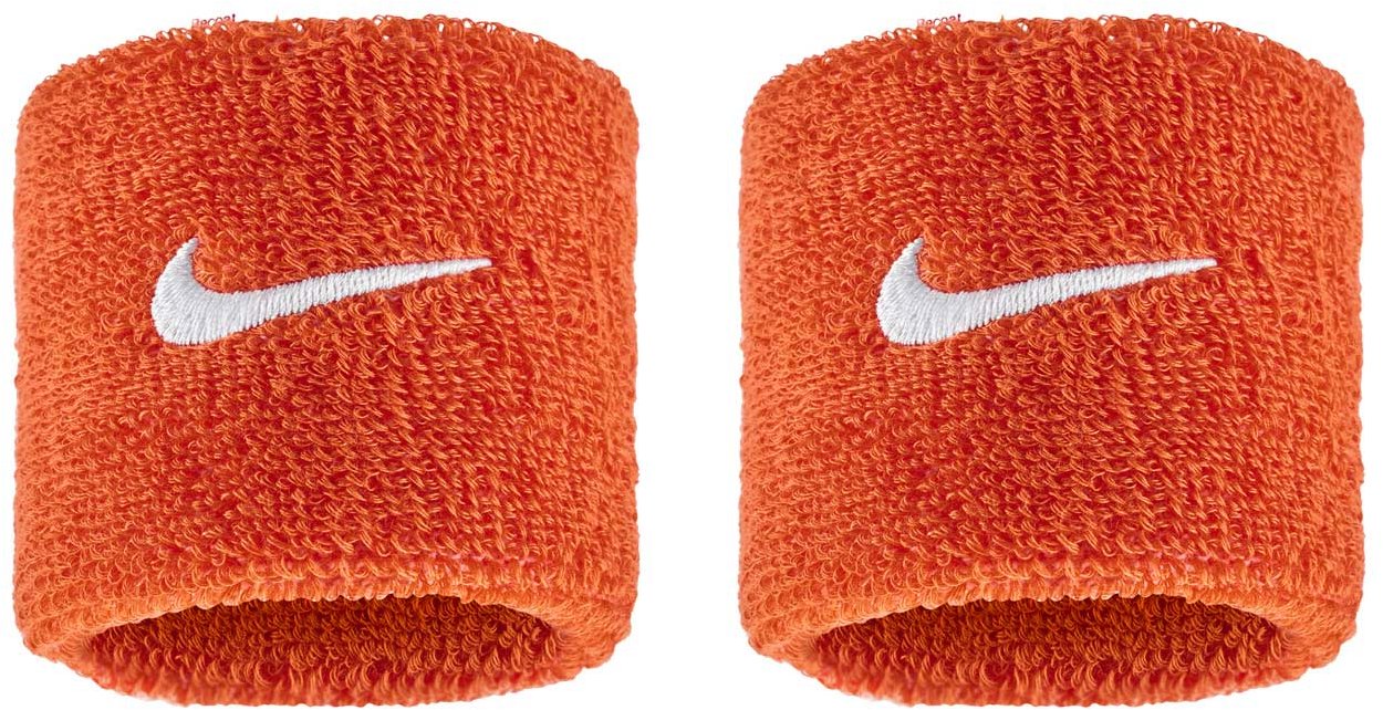 Nike Swoosh Classic potítka na zápěstí oranžová/bílá 2 ks