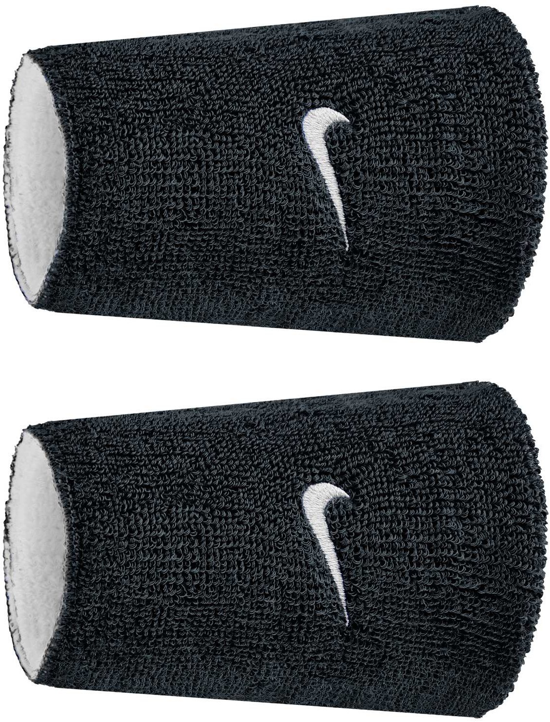 Nike Swoosh Classic Reversible Doublewide potítka na zápěstí černá/bilá