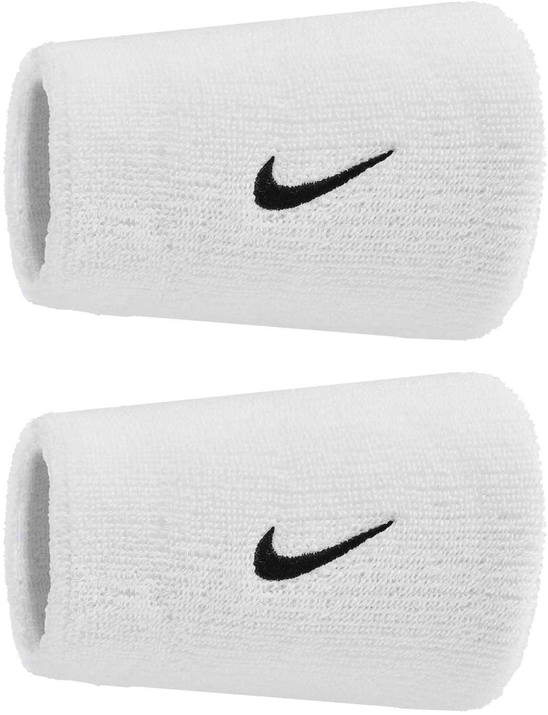Nike Swoosh Doublewide potítka na zápěstí bílé/černé