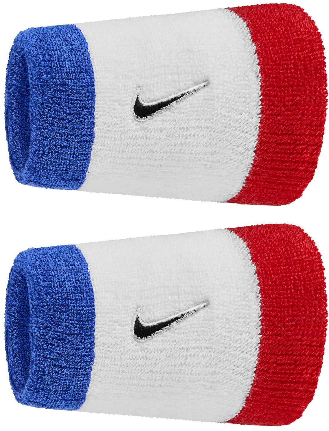 Nike Swoosh Doublewide potítka na zápěstí modré/bílé/červené