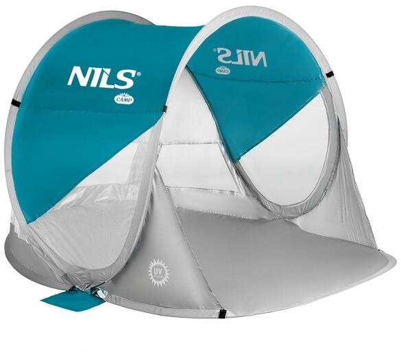 NILS CAMP NC3142 modrozelený samorozkládací plážový stan