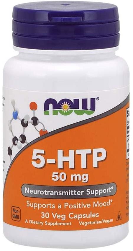 NOW 5-HTP, 50 mg, 30 kapslí