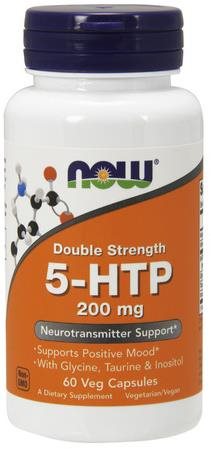 NOW 5-HTP + Glycin, Taurin a Inositol, 200 mg, 60 kapslí