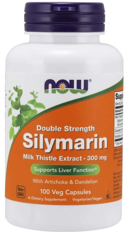 NOW Double Strength Silymarin milk thistle extract, 300 mg, 100 kapslí