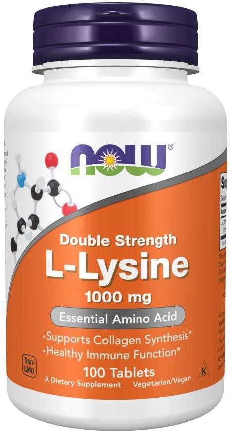 NOW FOODS L-Lysine Double Strength, 1000 mg, 100 tablet