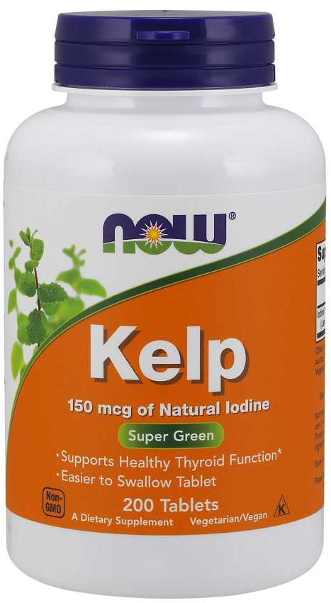 NOW Kelp, Přírodní Jód, 150 ug, 200 tablet