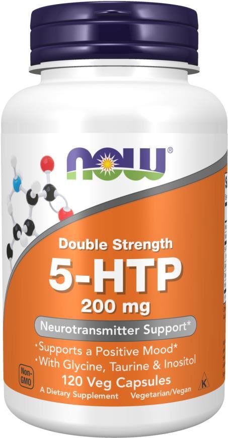 NOW 5-HTP + Glycin, Taurin a Inositol, 200 mg