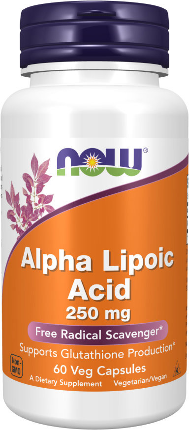 NOW FOODS Alpha Lipoic Acid, 250 mg, 60 rostlinných kapslí