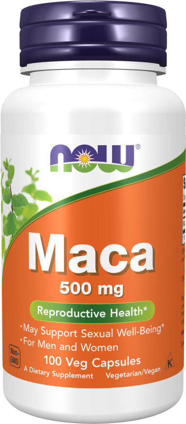 NOW FOODS Maca, 500 mg, 100 rostlinných kapslí