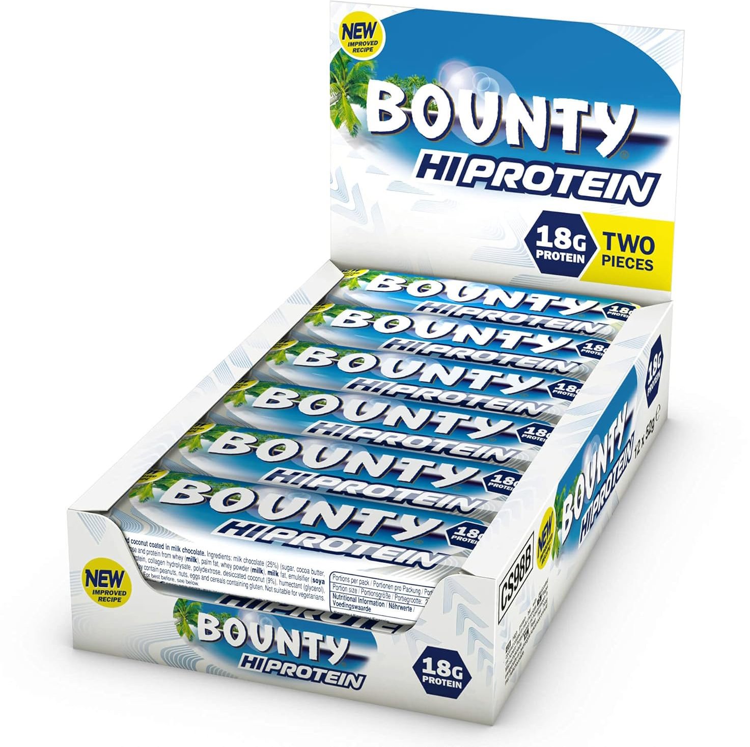 Bounty High Protein Bar, 12 × 52 g Coconut