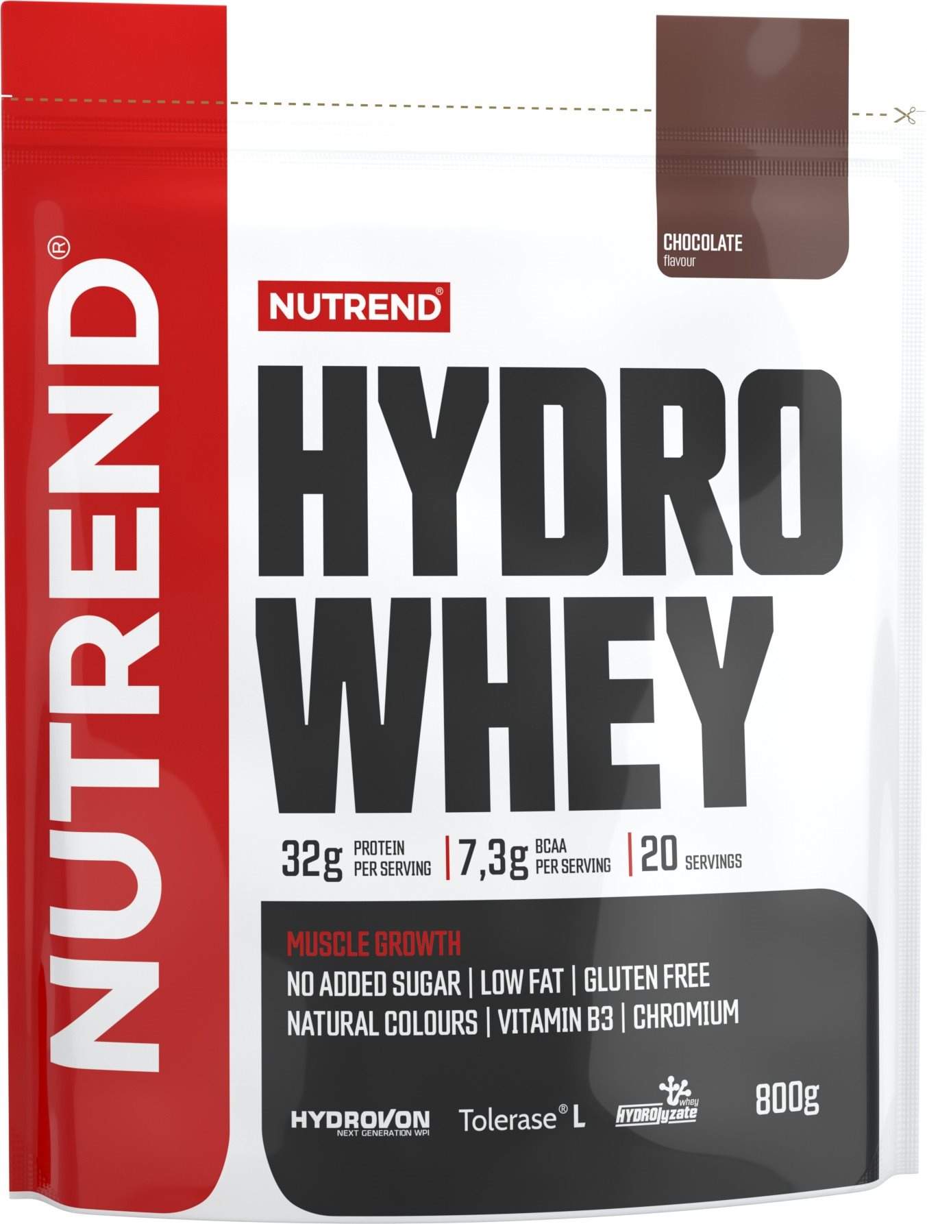 Nutrend Hydro Whey, 800g, čokoláda