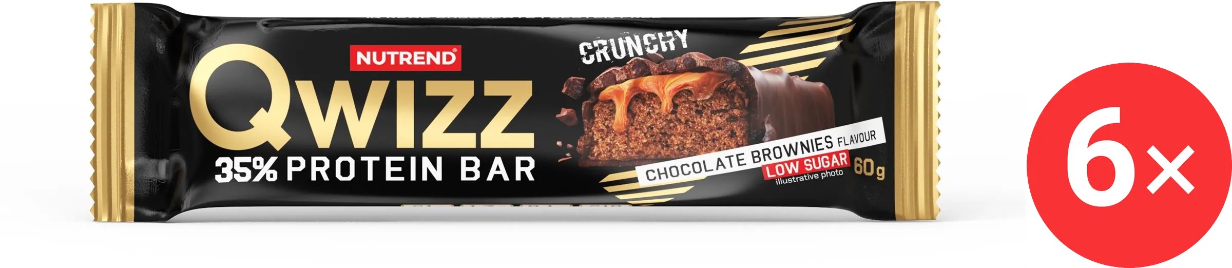 Nutrend QWIZZ Protein Bar, 6 x 60 g, čokoládové brownies
