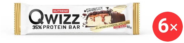 Nutrend QWIZZ Protein Bar, 6 x 60 g, mandle+čokoláda