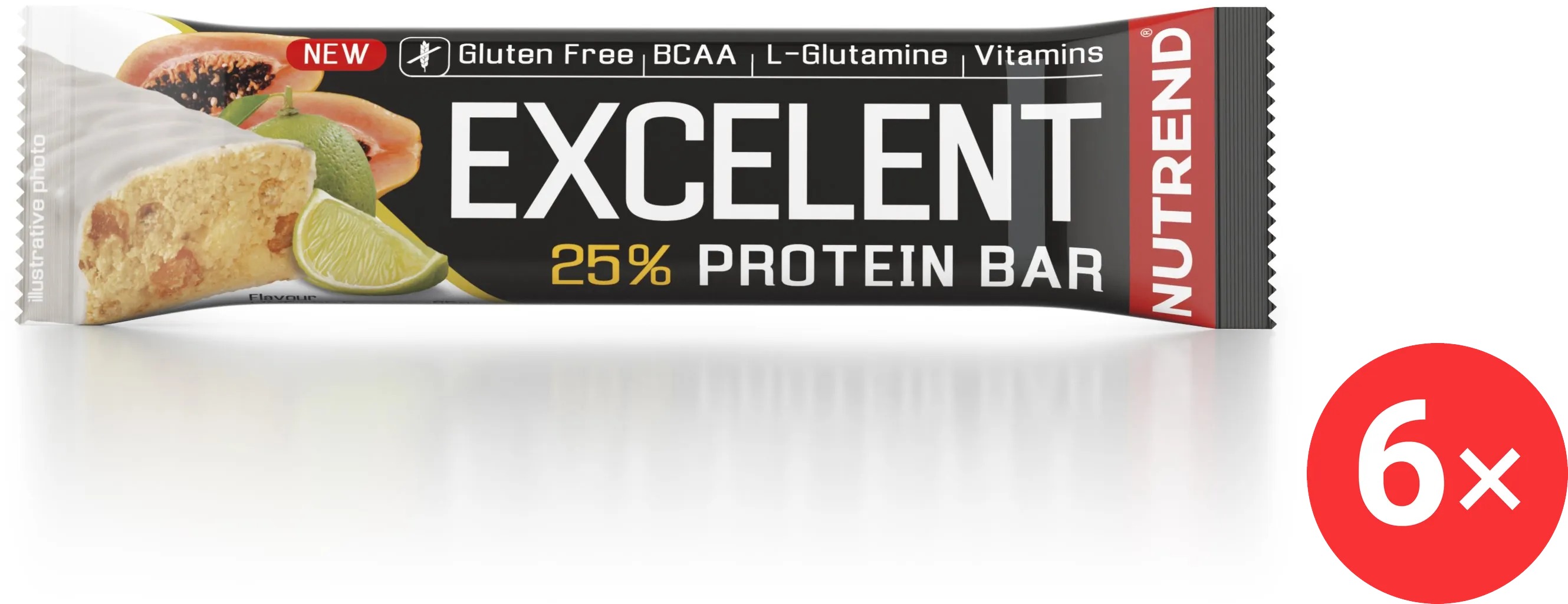 Nutrend EXCELENT protein bar, 6 x 85 g, limetka s papájou