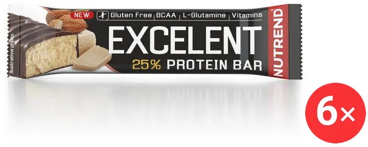 Nutrend EXCELENT protein bar, 6 x 85 g, marcipán s mandlemi