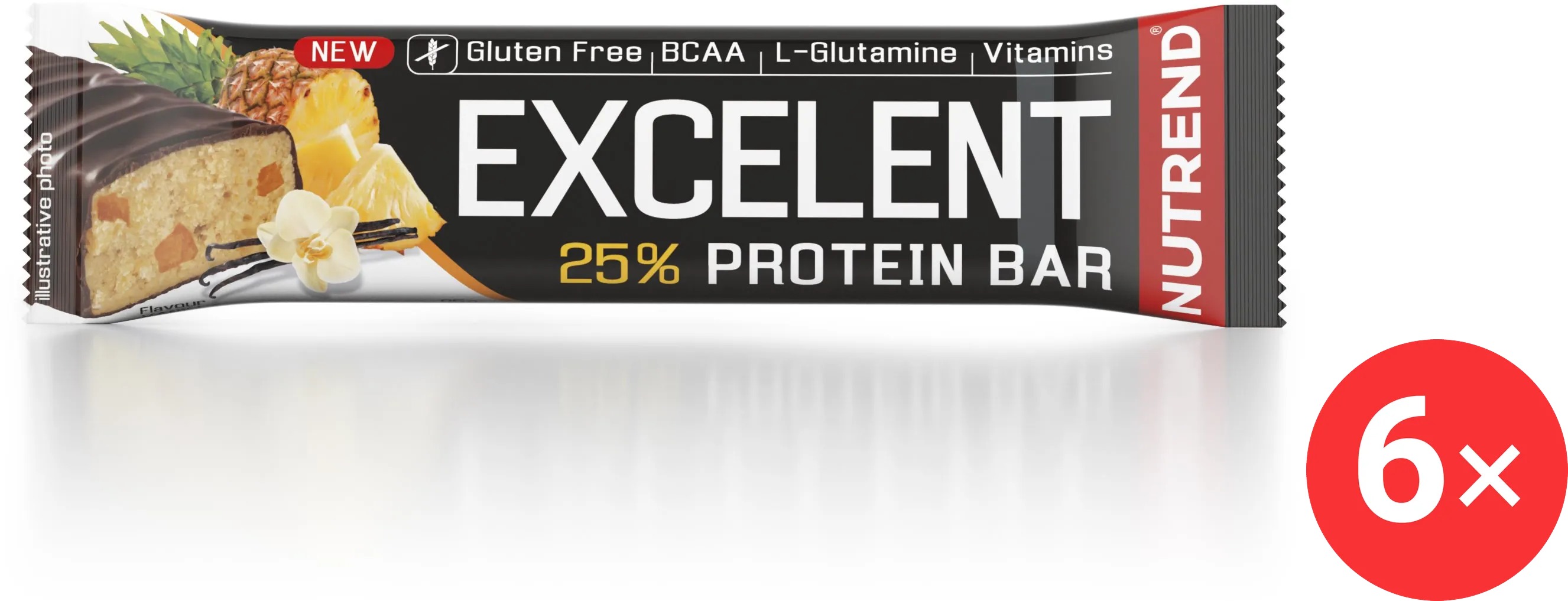 Nutrend EXCELENT protein bar, 6 x 85 g, vanilka s ananasem