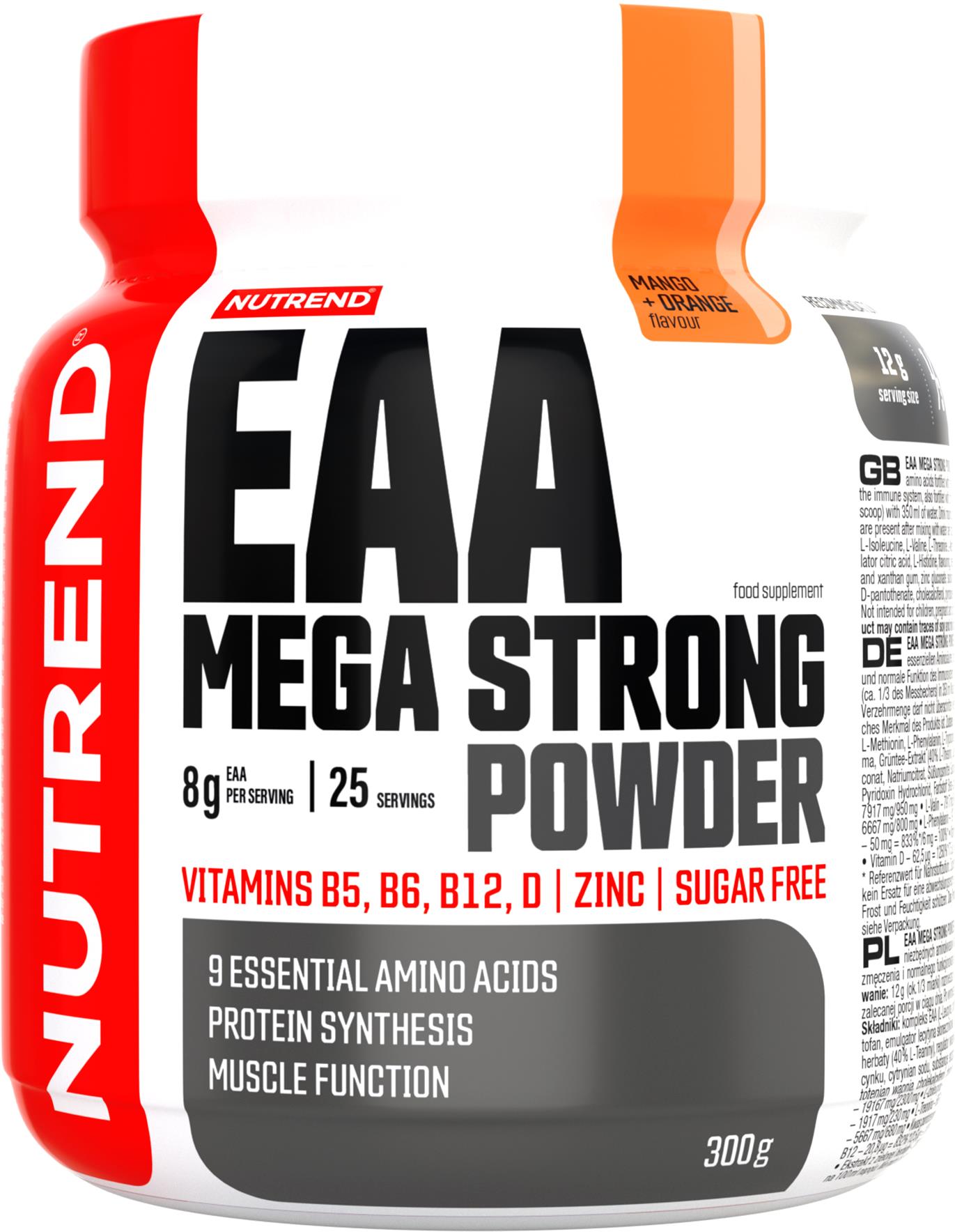 Nutrend EAA MEGA STRONG POWDER, 300 g, mango + pomeranč