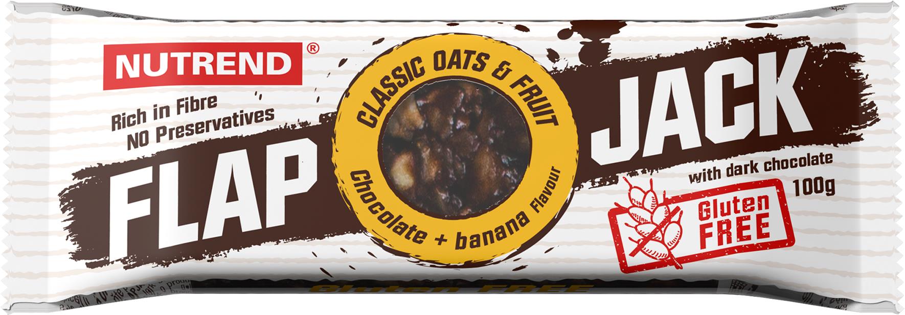 Nutrend FLAPJACK GLUTEN FREE 100 g - čokoláda/banán s hořkou čokoládou