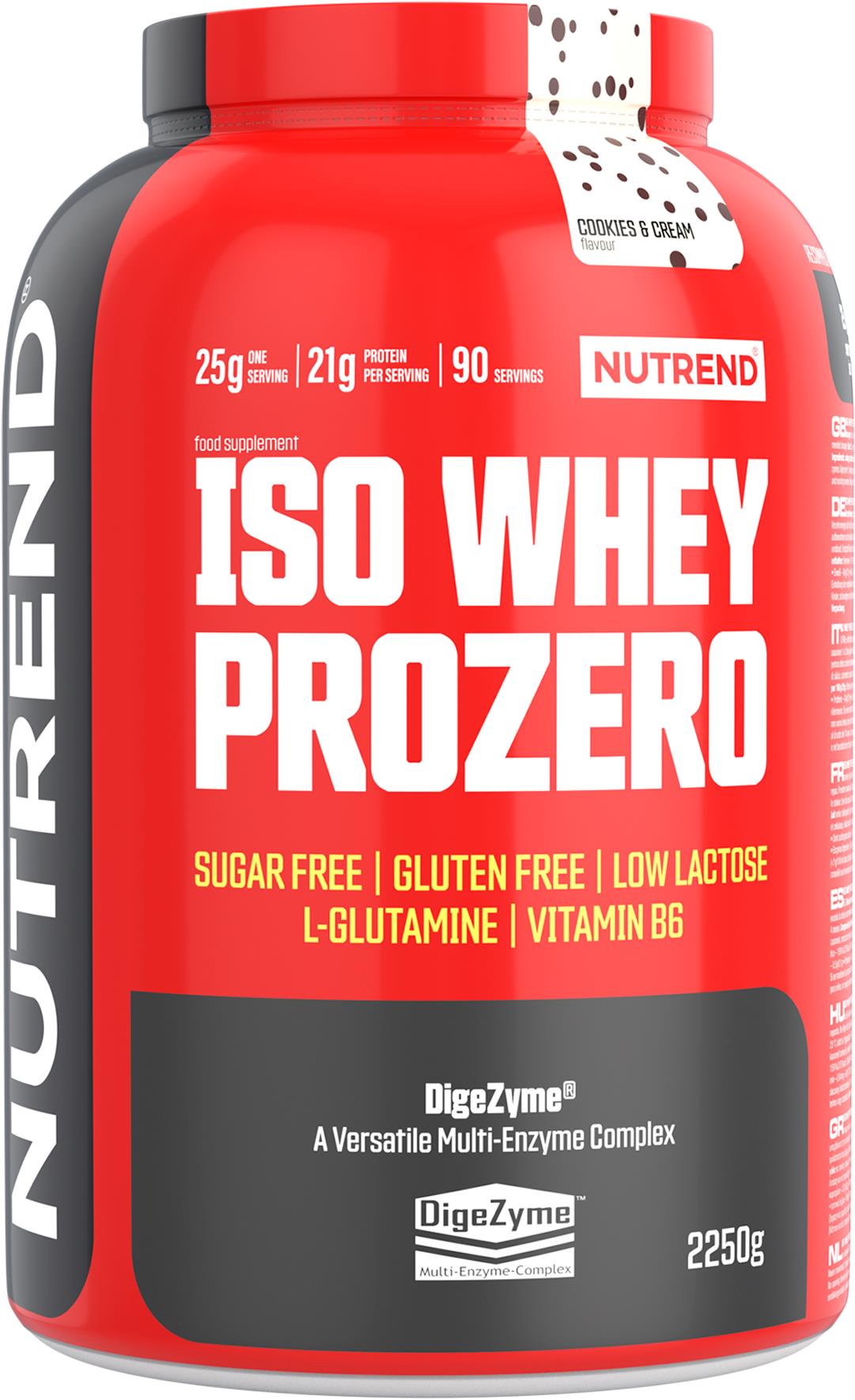 Nutrend ISO Whey Prozero 2250 g, cookies + cream
