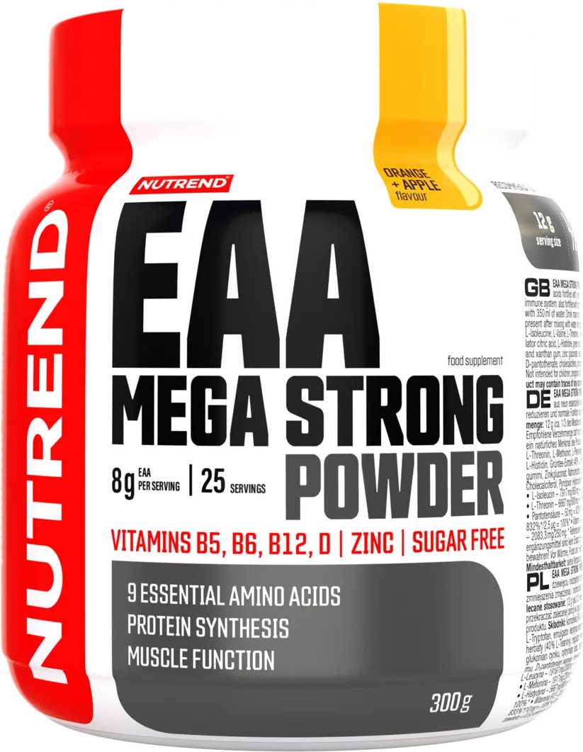 Nutrend EAA MEGA STRONG POWDER, 300 g, pomeranč a jablko