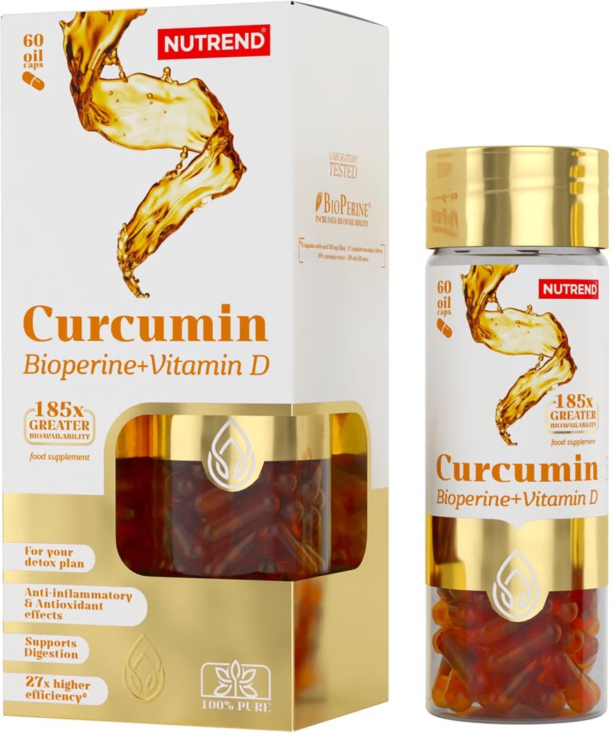 Nutrend Curcumin + Bioperine + Vitamin D 60 kapslí