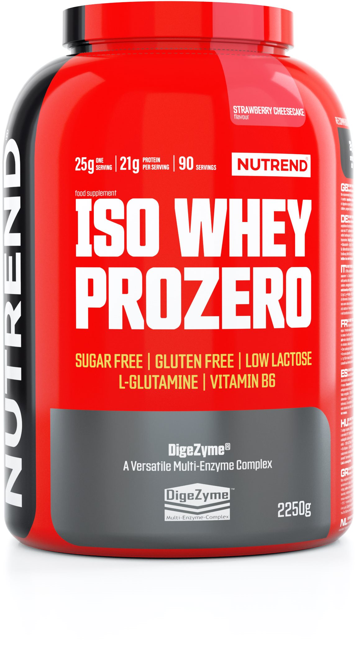Nutrend ISO Whey Prozero, 2250 g, jahodový cheesecake