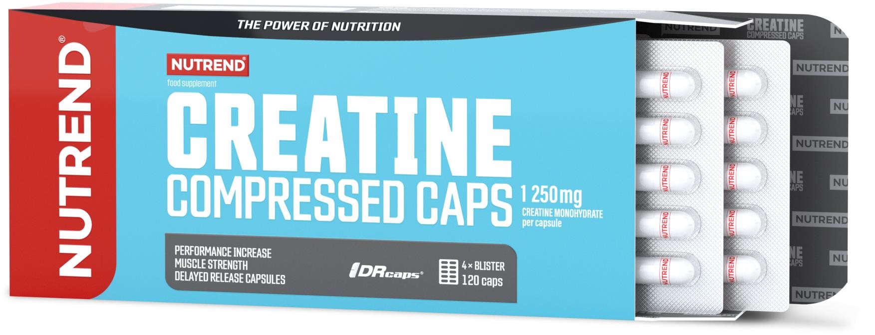 Nutrend Creatine Compressed caps, 120 kapslí