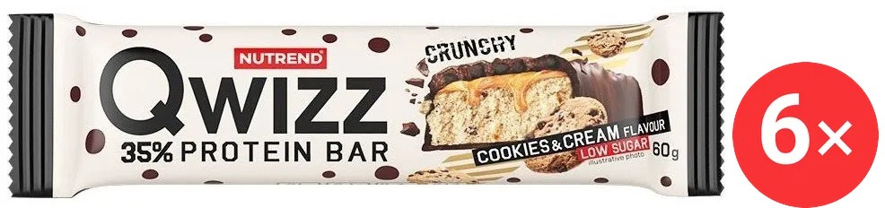 Nutrend QWIZZ Protein Bar, 6 x 60 g, cookies&cream