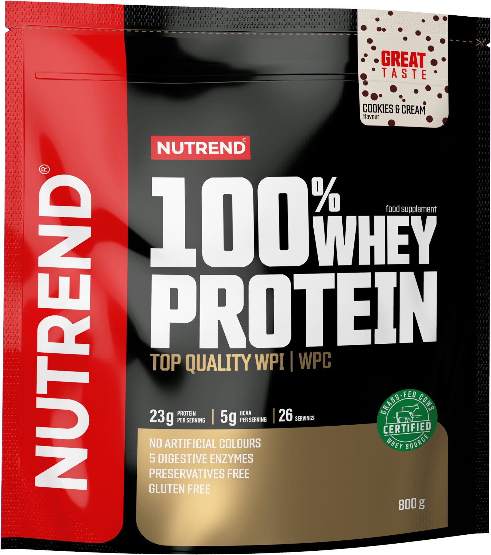 Nutrend 100% Whey Protein 800 g, cookies-cream
