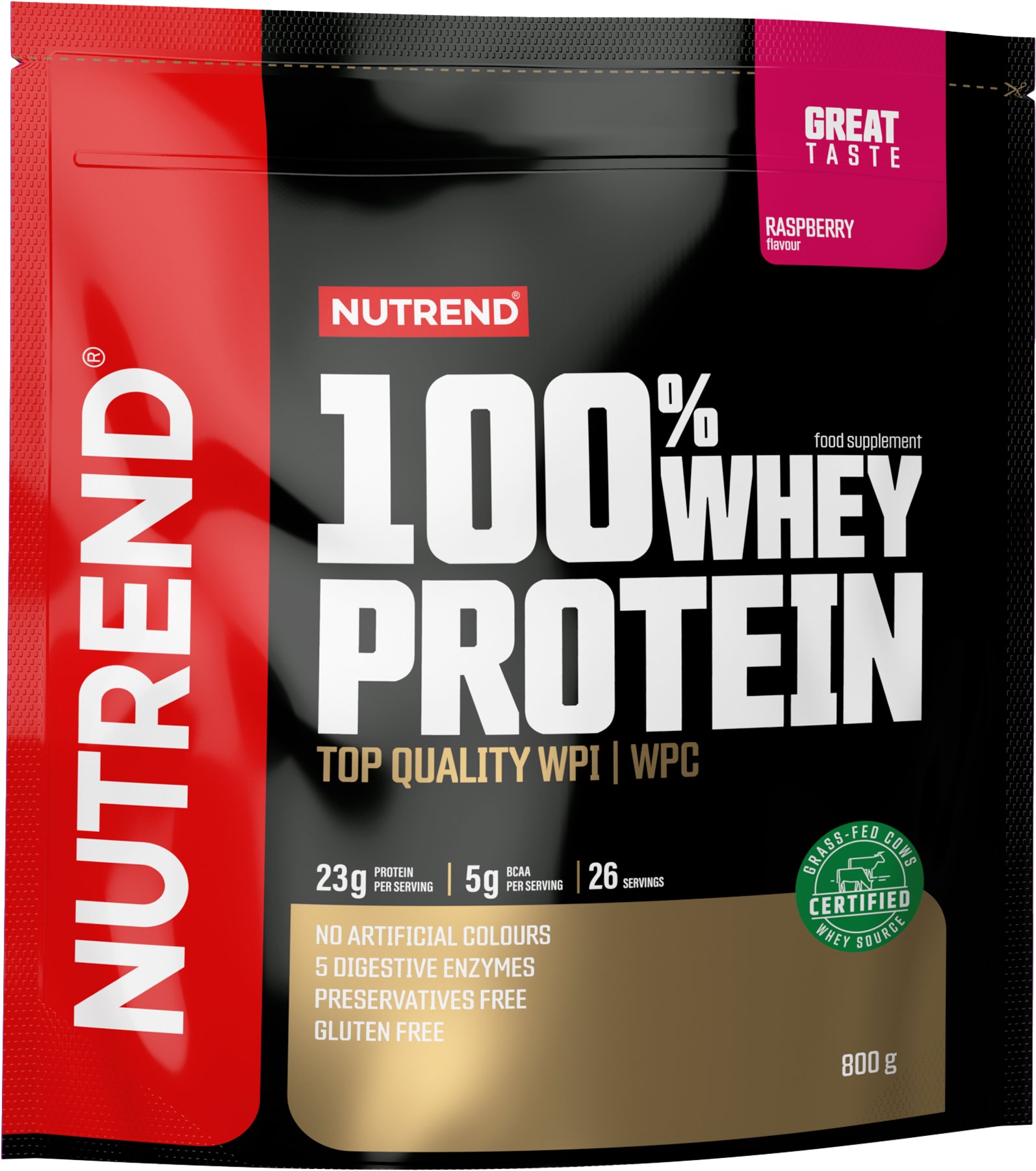 Nutrend 100% Whey Protein 800 g, malina
