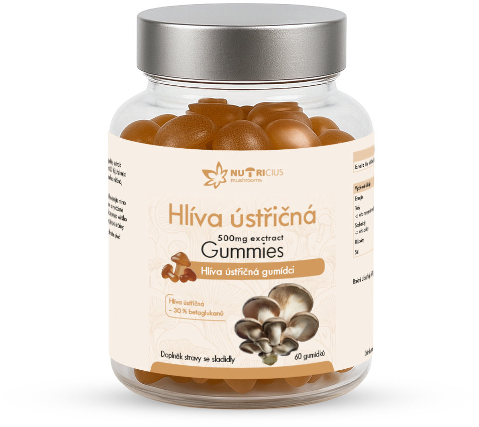 Nutricius Hlíva ústřičná 500 mg 60 gummies