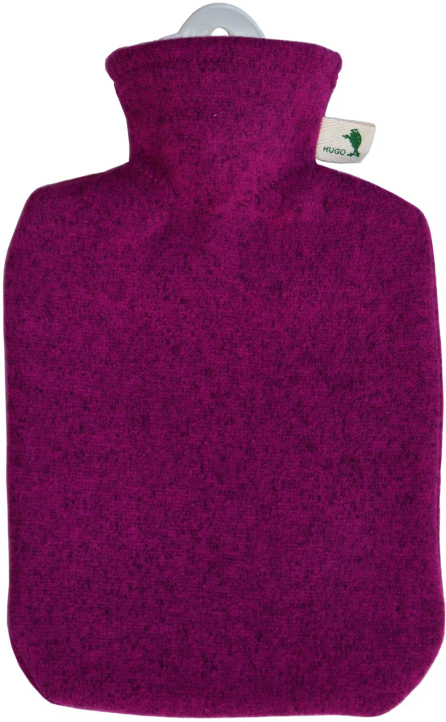 Hugo Frosch termofor Classic s pleteným obalem, malinový