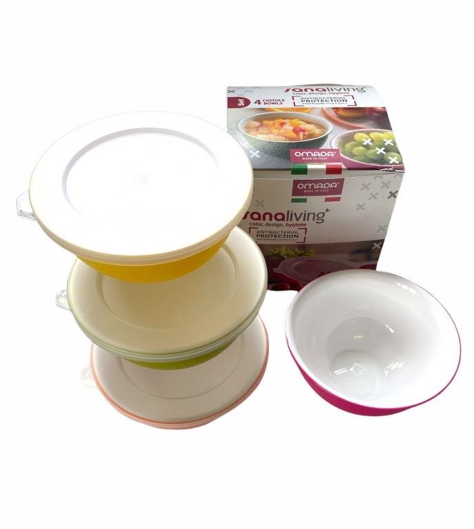 Omada set 4 plastových nerozbitných misek Sanaliving Bowls