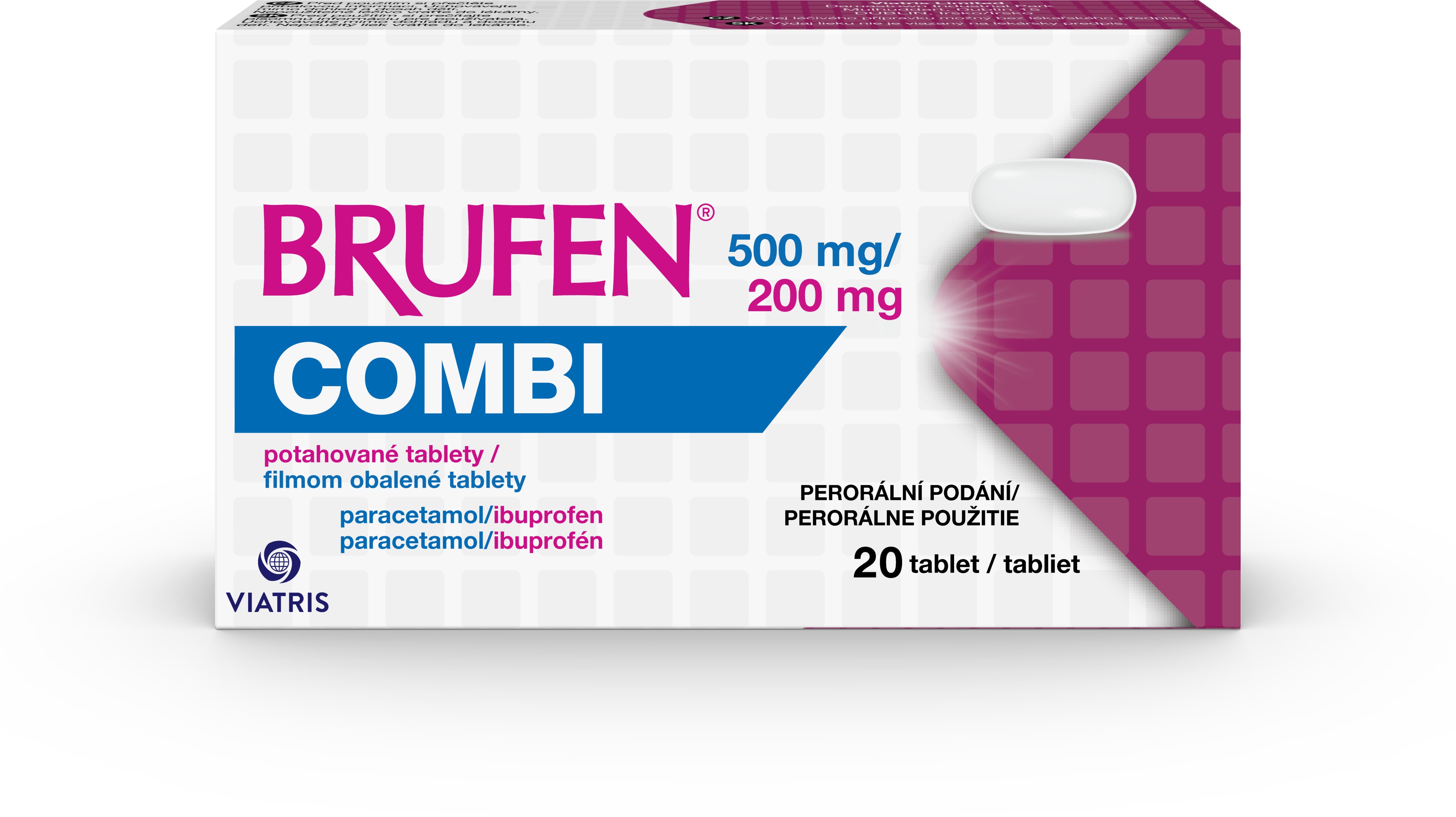 Brufen Combi 500 mg/200 mg 20 potahovaných tablet