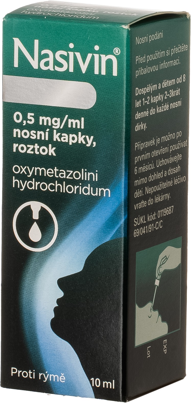 Nasivin 0,5 mg/ml nosní kapky, roztok 10 ml