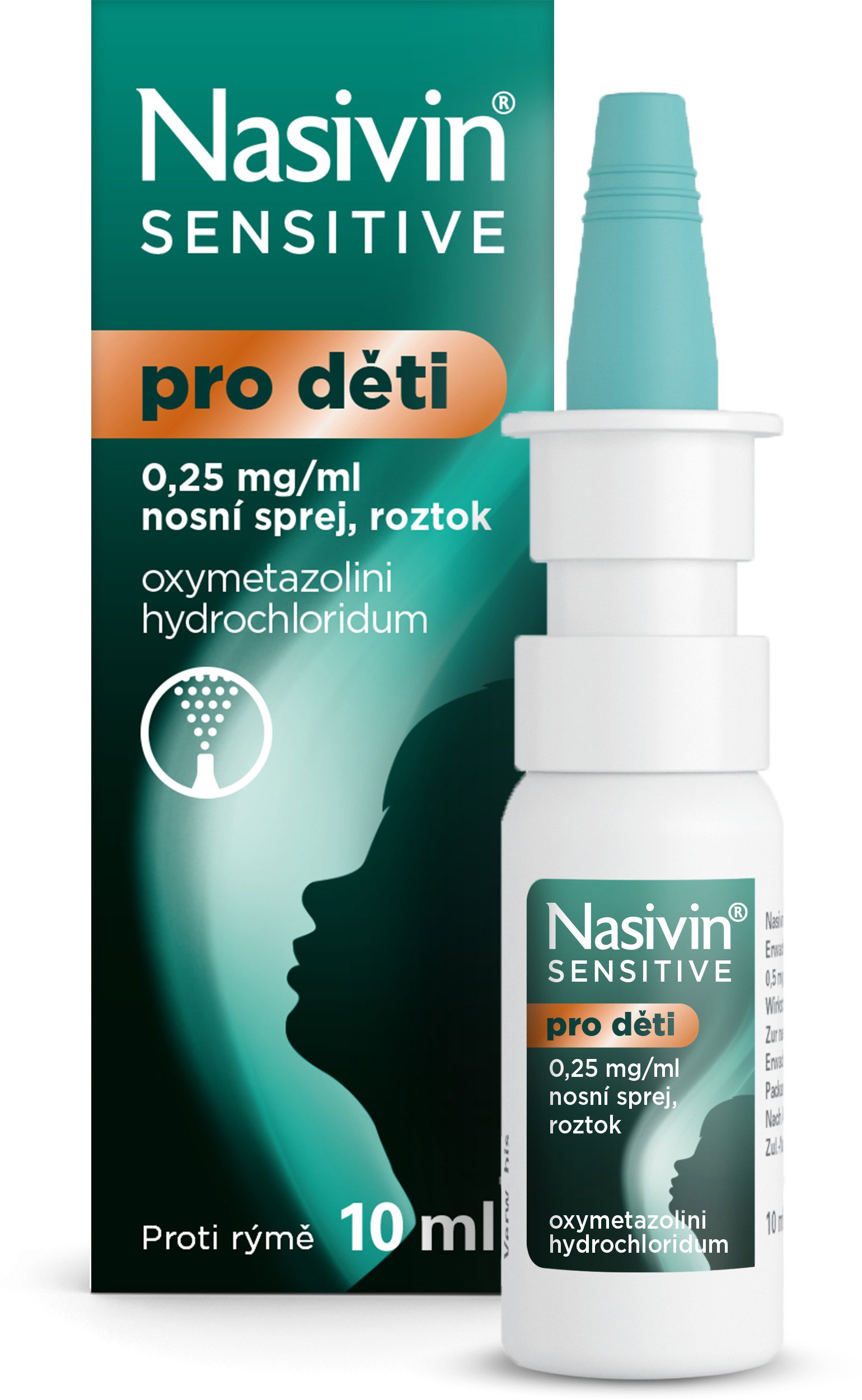 Nasivin Sensitive děti 0,25 mg/ml nosní sprej 10 ml