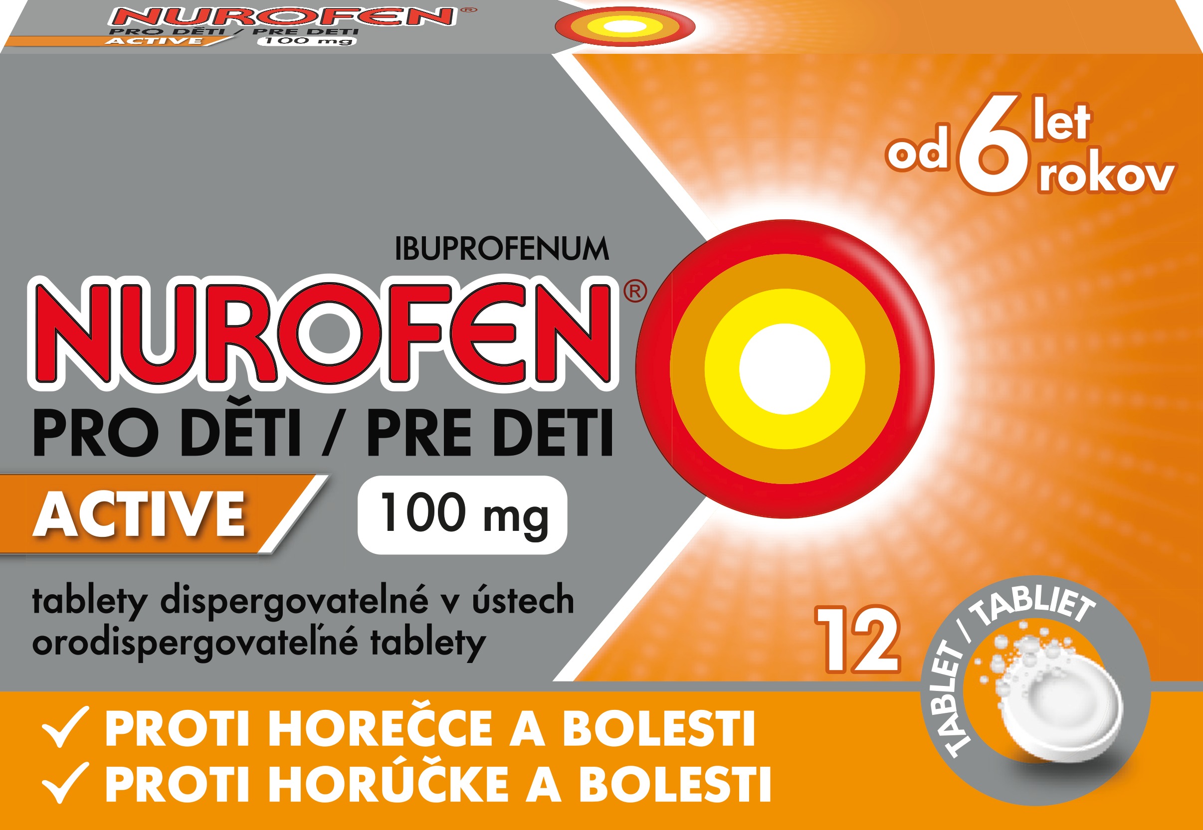 Nurofen pro děti Active 100 mg 12 tablet