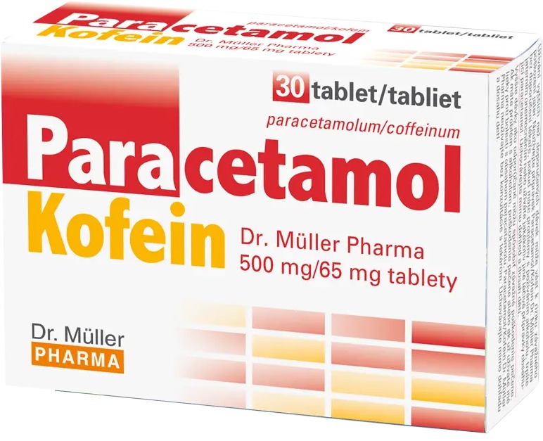 Paracetamol/Kofein DR. MÜLLER PHARMA 500mg/65mg, 30 tablet
