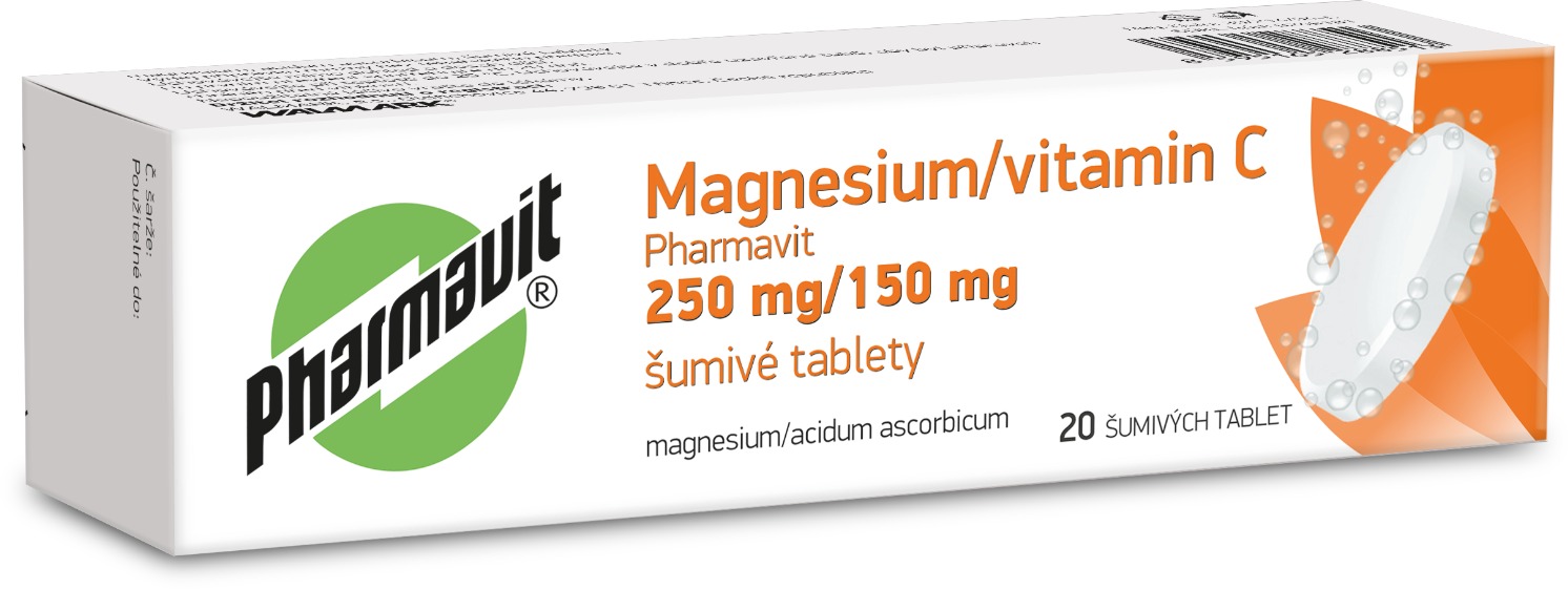 Pharmavit Magnesium/Vitamin C 250mg, 20 šumivých tablet