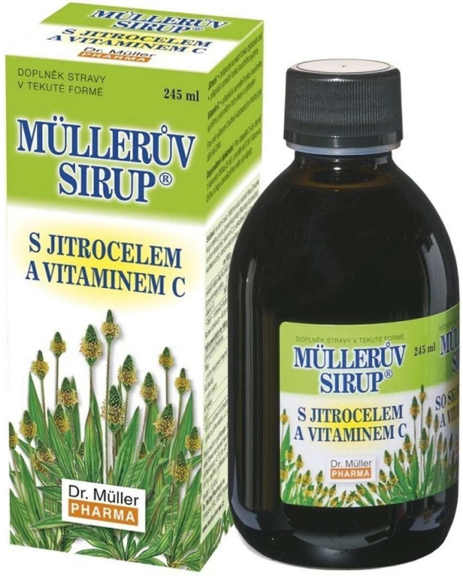 Dr.Müller Müllerův sirup s jitrocelem a vitamínem C 245 ml