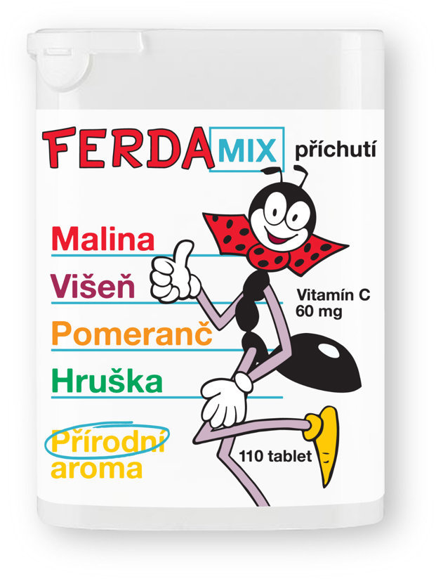Rapeto C-Vitamin 60 mg Ferda mix Malina-Višeň-Pomeranč-Hruška 110 tablet