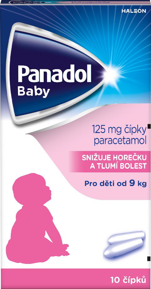 Panadol Baby 125 mg, čípky ke snížení horečky u dětí 10 ks