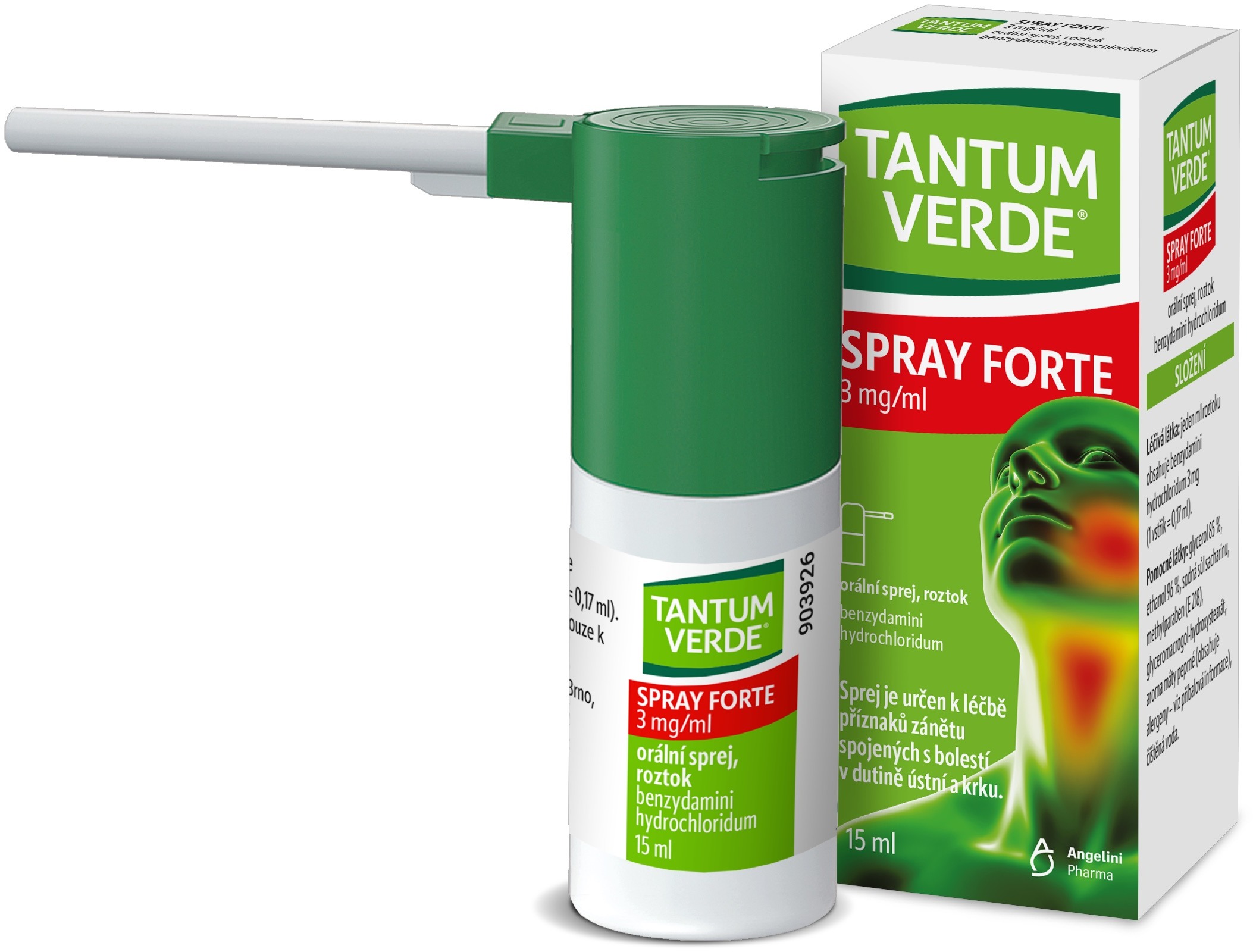 Tantum Verde Spray Forte 0,30% ústní sprej 15 ml