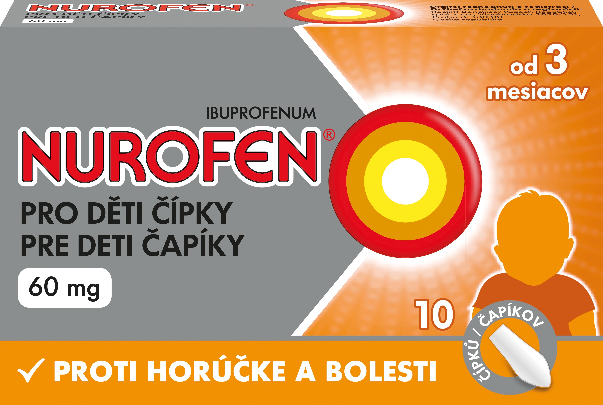 Nurofen Pro děti Čípky 60 mg × 10 čípků