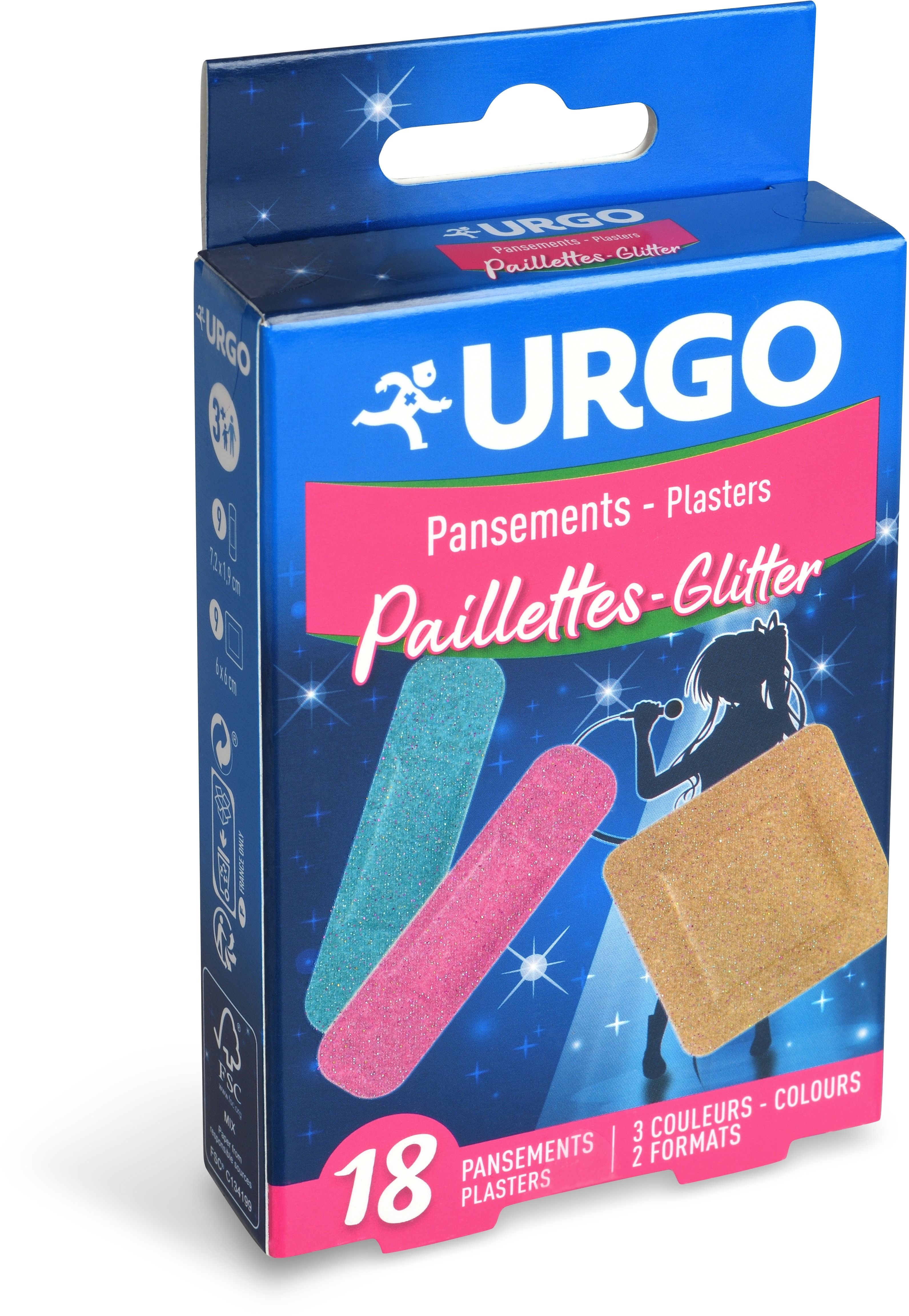 Urgo Glitter třpytivé dětské náplasti 18 ks