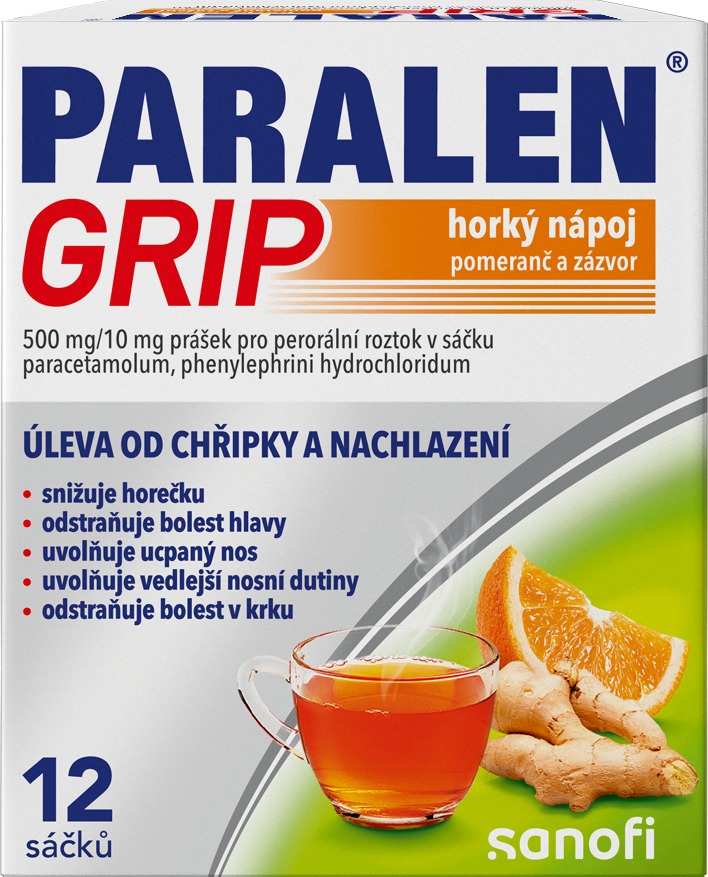 Paralen Grip Horký nápoj pomeranč a zázvor 12 sáčků