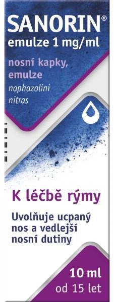 Sanorin emulze 1 mg/ml nosní kapky, emulze 1 × 10 ml