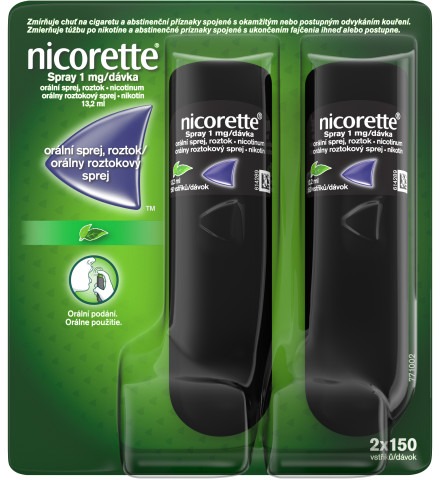 Nicorette Spray 1 mg/dávka, orální roztokový sprej 2 × 13,2 ml