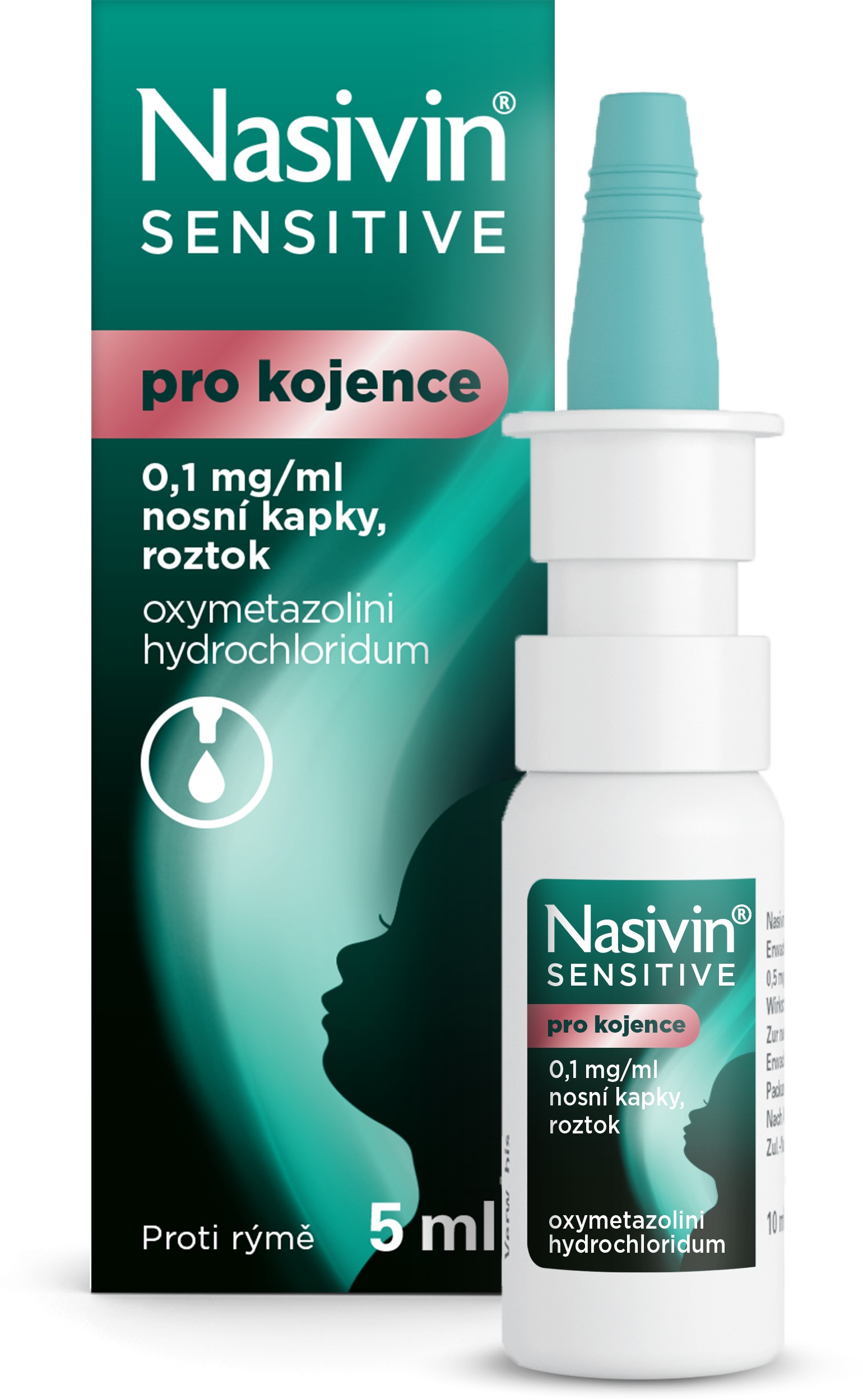 Nasivin Sensitive pro kojence 0,1 mg/ml nosní kapky, roztok 5 ml