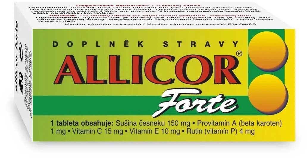 NATURVITA Allicor Forte česnek + C + E + P + Beta 60 tablet
